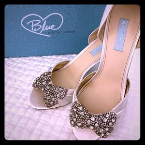 Size 11 Blue by Betsy Johnson Peep Toe Heels